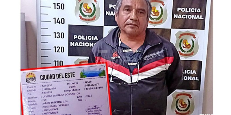Homem preso com registro automotor falso em Ciudad Del Este