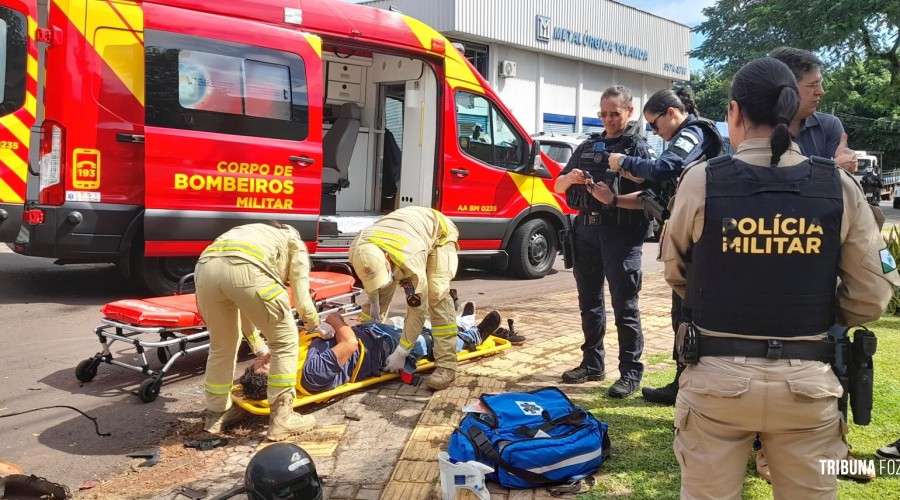Motociclista fica ferido após colisão na Vila Yolanda