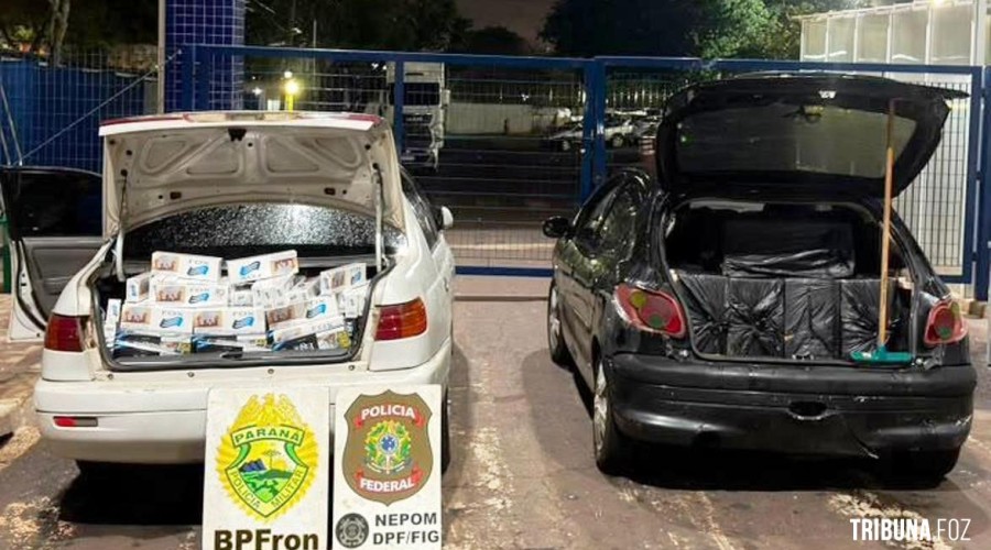 PF  e PM apreendem 13 mil maços de cigarros em Foz do Iguaçu