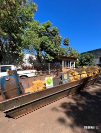 PM, PC e PF apreendem barco com 50 mil pacotes de cigarros no Lago de Itaipu