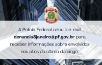 Policia Federal cria e-mail para recebimento de denúncias de atos antidemocráticos