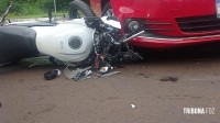 Motociclista é socorrido pelo Siate após colisão na Av. das Cataratas