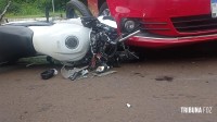 Motociclista é socorrido pelo Siate após colisão na Av. das Cataratas