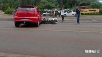 Motociclista é socorrido pelo Siate após colisão na Av. das Cataratas