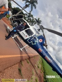 Helicóptero do SAMU é acionado após acidente de trânsito em Vera Cruz do Oeste