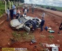 Helicóptero do SAMU é acionado após acidente de trânsito em Vera Cruz do Oeste