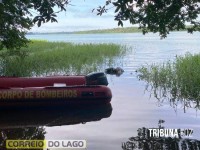 Bombeiros resgatam corpo de homem no Lago de Itaipu em Santa Helena