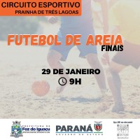 Prainha de Três Lagoas receberá disputas finais do futebol de areia neste domingo (29)