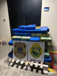 PF e BPFRON apreendem 573 Kg de maconha em Guaíra