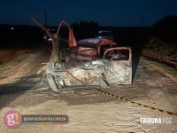 Mulher de 62 morre carbonizada após acidente em estrada rural de Medianeira