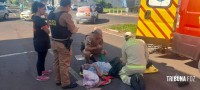 Motociclista é socorrido pelo Siate após colisão na Av. Javier Koelbel