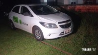 Assaltantes roubam carro de aplicativo, porem o abandonam na BR-277