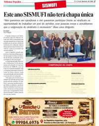 Este ano SISMUFI não terá chapa única