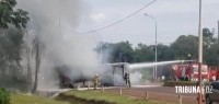 Bombeiros interveem em incêndio a ônibus em Puerto Iguazu