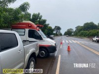 Motociclista fica ferida após sofrer queda de moto em Santa Helena