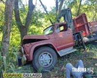 Motorista de caminhão perde o controle e bate em árvore na entre Missal e São Miguel do Iguaçu