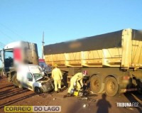 Motorista fica preso nas ferragens em grave acidente em Marechal Cândido Rondon