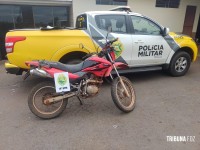 Polícia Militar recupera motocicleta furtada na cidade de Missal