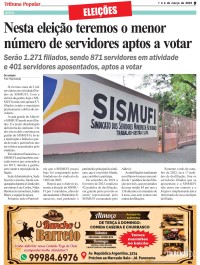 Nesta eleição teremos o menor número de servidores aptos a votar