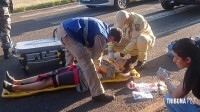 Siate socorre ciclista que foi atropelada na Av. Dos Imigrantes