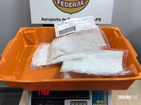 PF prende casal de paraguaios com 2,385 Kg de cocaína no Aeroporto de Foz do Iguaçu