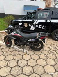 GDE da Policia Civil recupera moto furtada no Bairro Morumbi