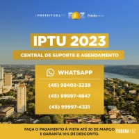 Primeira parcela ou cota única do IPTU 2023 vence dia 30 de março