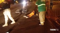 Motociclista fica gravemente ferido após colisão na Av. das Cataratas