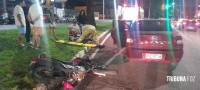 Motociclista é socorrido pelo Siate após colisão na Av. Paraná