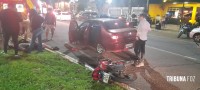 Motociclista é socorrido pelo Siate após colisão na Av. Paraná