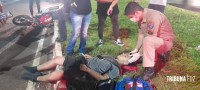 Motociclista é socorrido pelo Siate após colisão na Av. Paraná