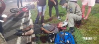 Motociclista é socorrido pelo Siate após colisão na Av. Paraná