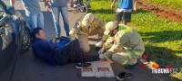 Motociclista argentino é socorrido pelo Siate após colisão no Porto Meira