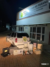 BPFRON apreende bebidas estrangeiras em Santo Antônio do Sudoeste 