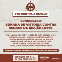 Prefeitura de Foz promove semana de vistorias contra a dengue na região Leste