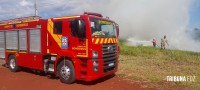 Bombeiros interveem em incêndio de campo no Jardim Copacabana