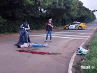 Motociclista morre ao cair de moto no final da Av. Paraná