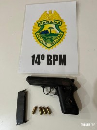 Policia Militar prende suspeito com pistola após disparos em via pública