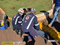 Idoso fica ferido em acidente de trânsito próximo a PRE de Santa Helena