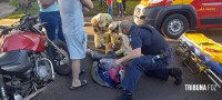 Motociclista é socorrido pelo Siate após colisão traseira no Porto Meira