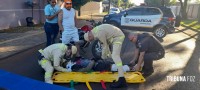 Motociclista é socorrido pelo Siate após colisão traseira no Porto Meira