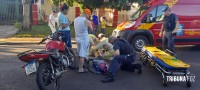 Motociclista é socorrido pelo Siate após colisão traseira no Porto Meira