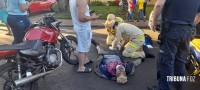 Motociclista é socorrido pelo Siate após colisão traseira no Porto Meira