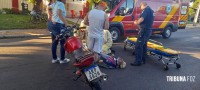 Motociclista é socorrido pelo Siate após colisão traseira no Porto Meira