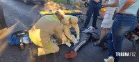 Motociclista é socorrido pelo Siate após colisão traseira no Porto Meira