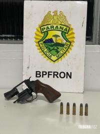 BPFRON apreende arma e munições na cidade de Medianeira