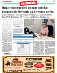 Requerimento poderá apontar completo abandono da Secretaria da Juventude de Foz