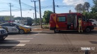 Motociclista paraguaio é socorrido pelo Siate após colisão na Av. das Cataratas