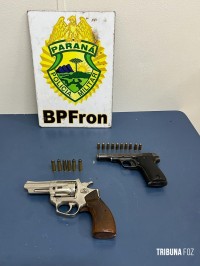 BPFRON apreende armas em veículo na cidade de Foz do Iguaçu