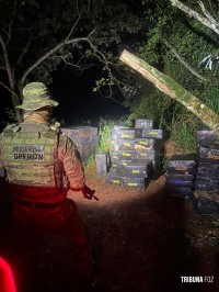 BPFRON e PF apreendem pneus e cigarros contrabandeados em Itaipulândia